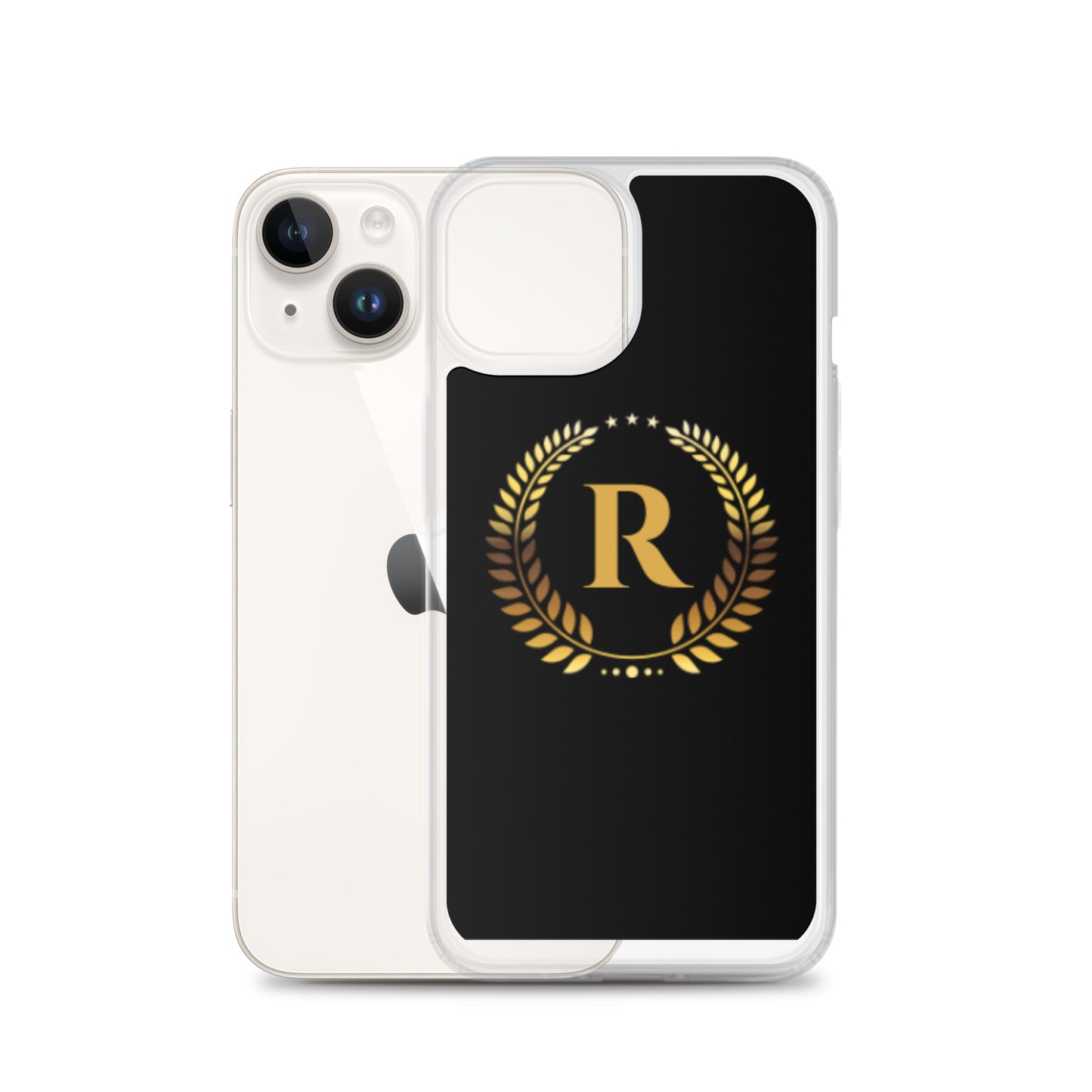 Luxury Gold Personalised Initial iPhone Clear Phone Case Custom Gift