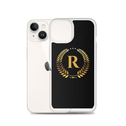 Luxury Gold Personalised Initial iPhone Clear Phone Case Custom Gift